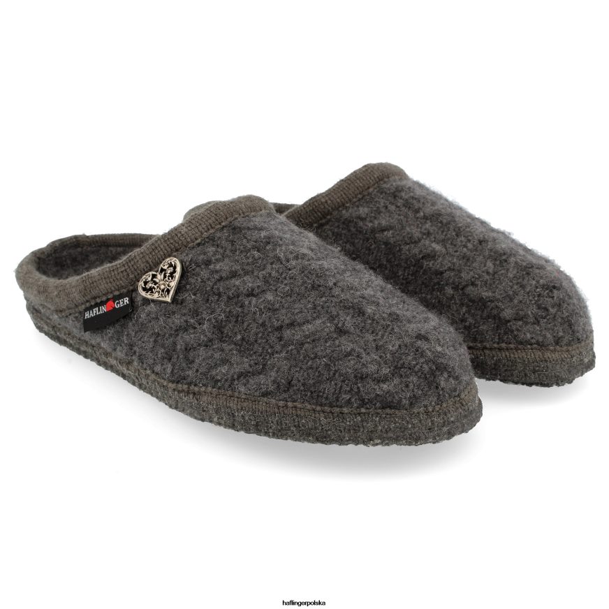 Haflinger miękka podeszwa 42668N86 kobiety Herzerl szary